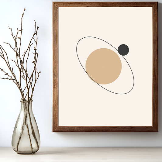 Modern Minimalist Abstract Wall Art, Neutral Beige & Black Geometric Print, Japandi Scandi Poster, Boho Modern Office Decor, Large Digital Download